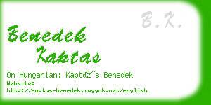 benedek kaptas business card